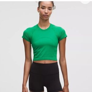Lululemon swiftly tech cropped short sleeve 2.0 raceway green NWT 6